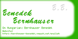 benedek bernhauser business card